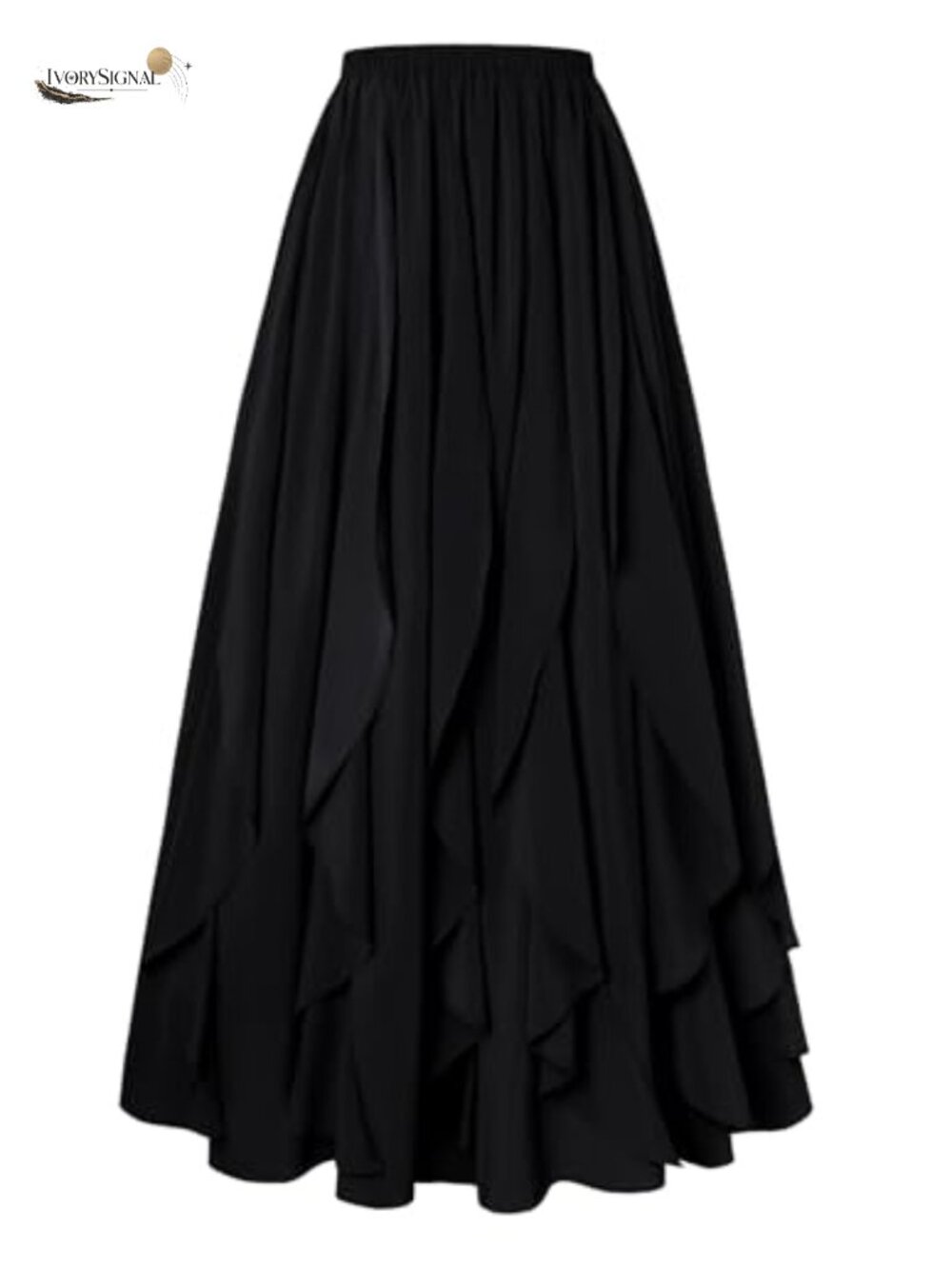 Women's Renaissance Maxi Skirt Chiffon Ruffle High Waist Boho